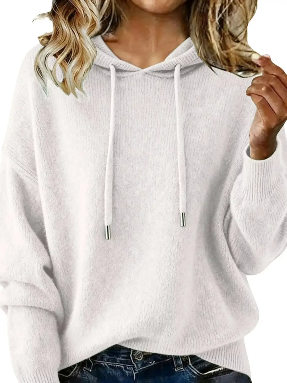 Modern Drawstring Long Sleeve Sweater