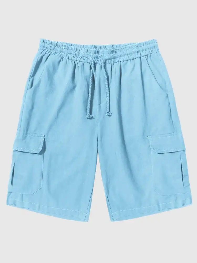 Linen Look Pants With Pockets