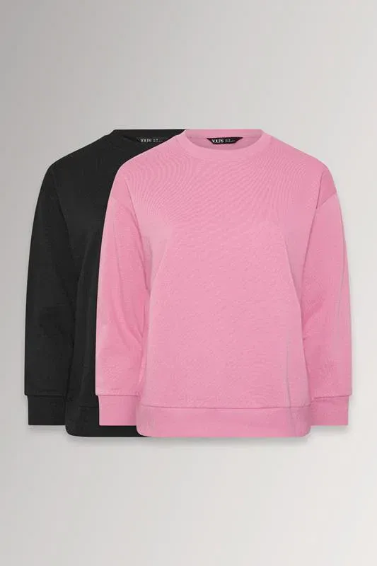 2 PACK Black & Pink Sweatshirts