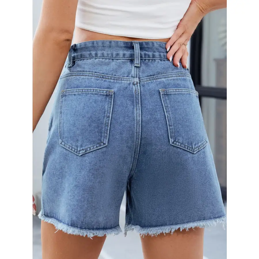 Raw Hem Denim Shorts