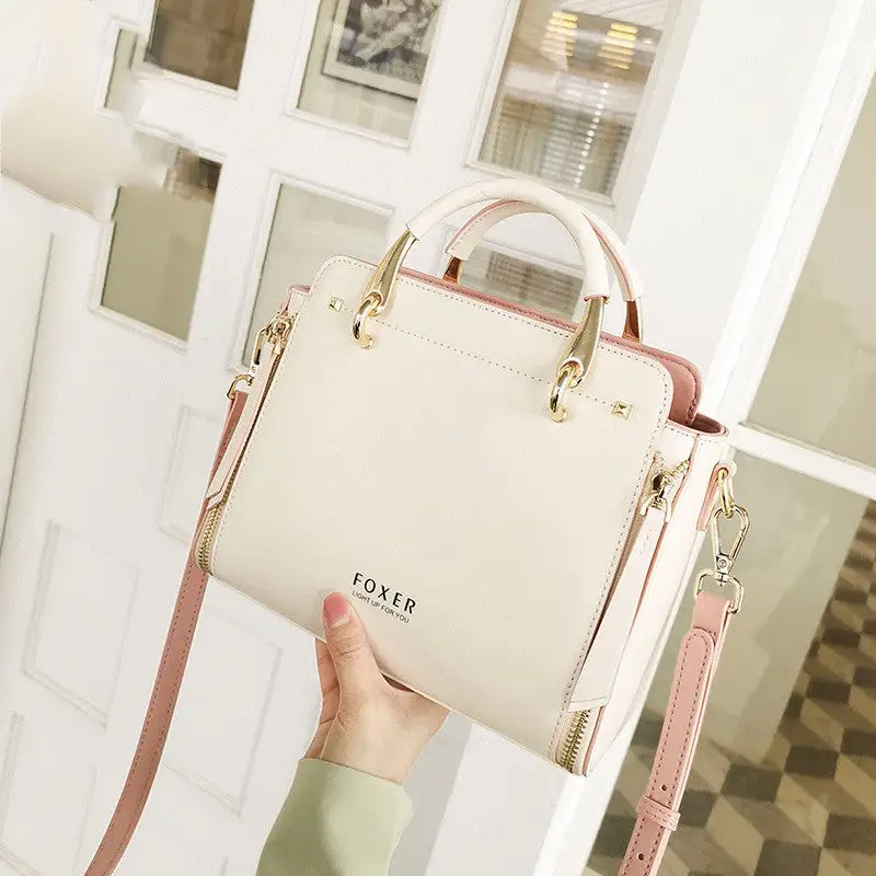 FOXER Designer Handbag Small Shoulder Retro Trapezoid Bag