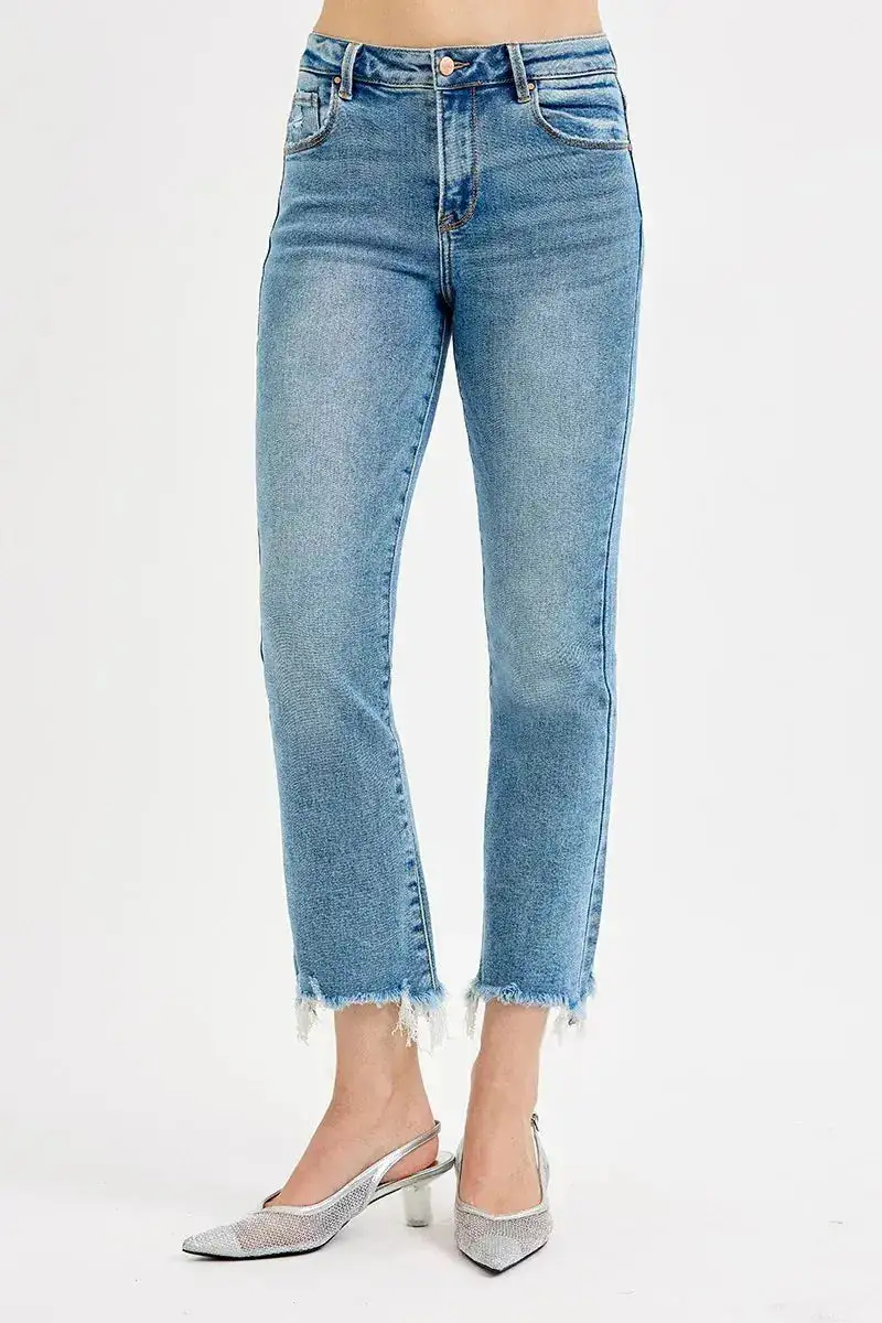High-Rise Cotton Stretch Denim Jeans