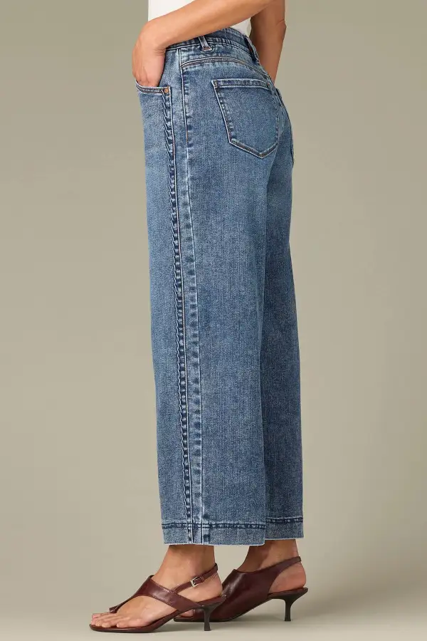 Everyday   Double Side Seam Wide Leg Jeans