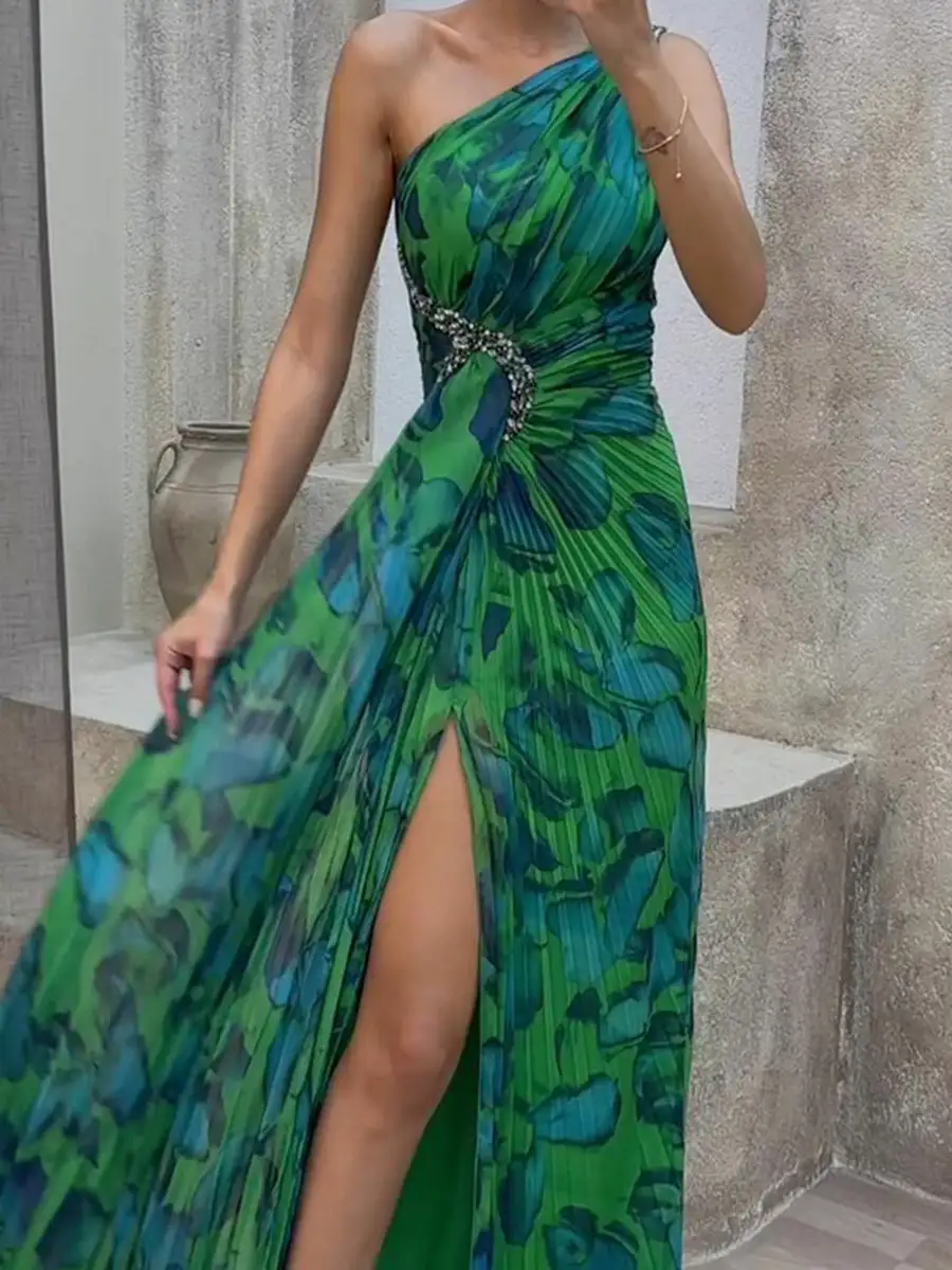 Pleated Sleeveless Maxi Dress