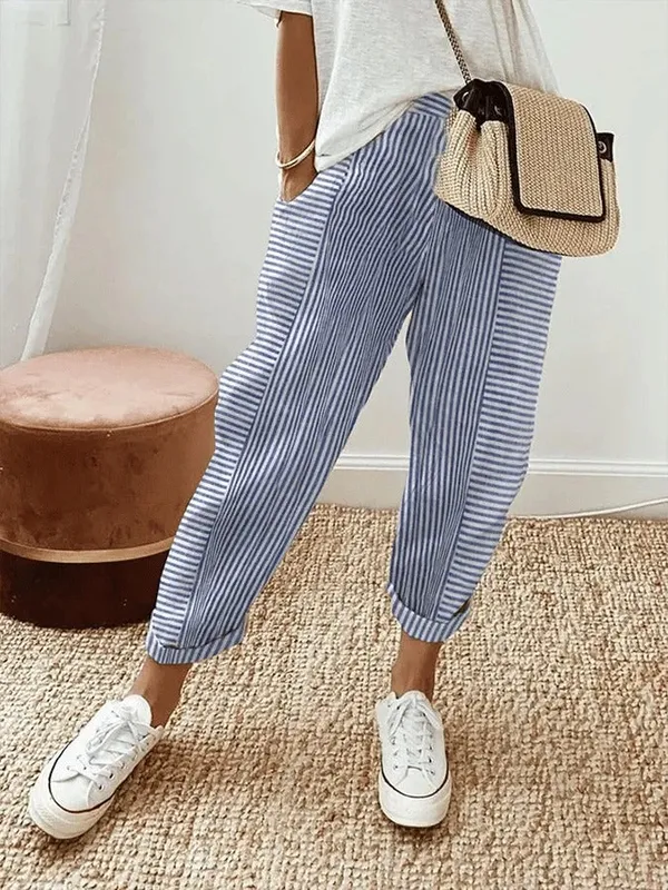 Striped Relaxed Trousers