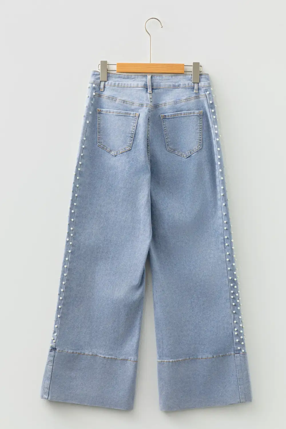 Cuffed Hem Comfy Denim Jeans