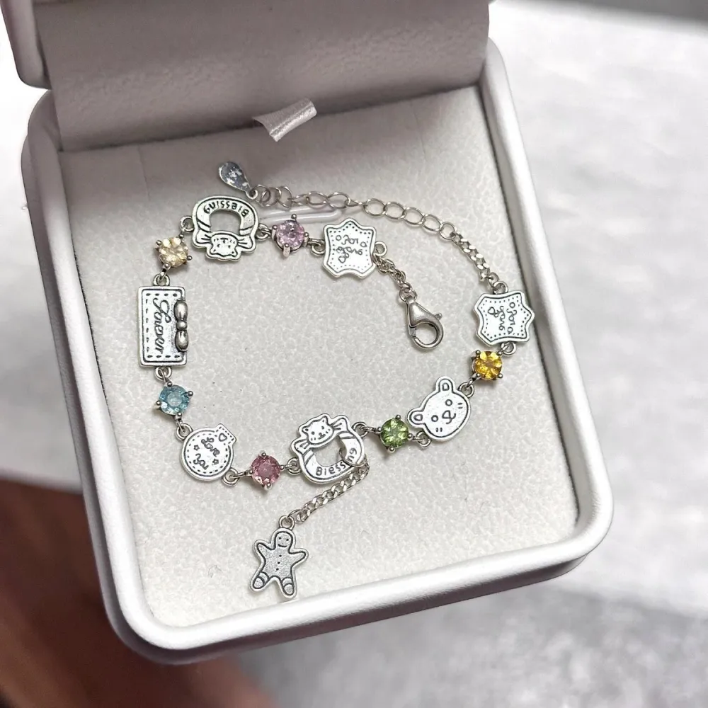 Cute cats, colorful sparkling stones, and playful little charms—all brought together in one adorable bracelet.  Perfect for adding a fun, sweet touch to your everyday outfits. 💕 It’s the kind of piece people notice and ask about.