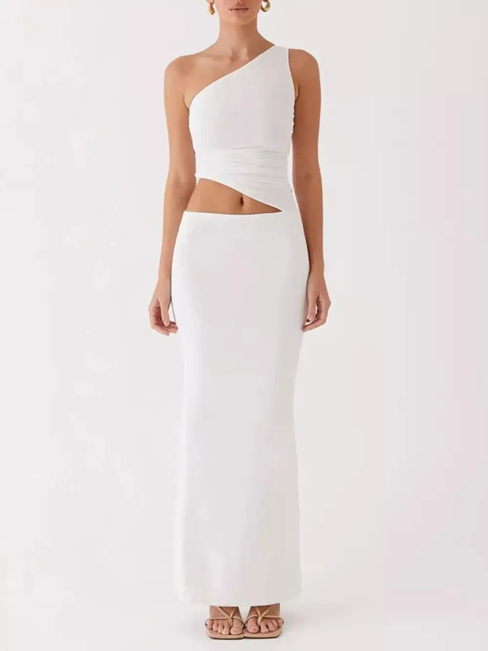 One Shoulder Top and Maxi Skirt Set