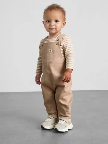 0-18mths | Long Sleeve Bodysuit and Dungarees Newborn Set