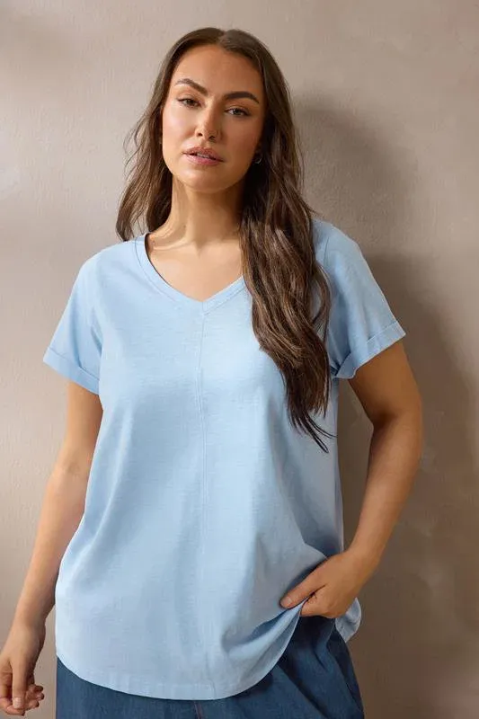 Pale Blue Cotton T-Shirt