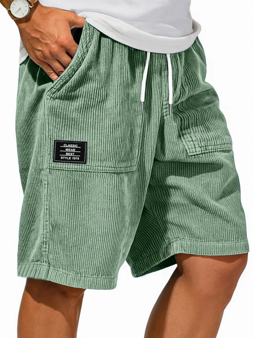 Structured Garment Washed Shorts