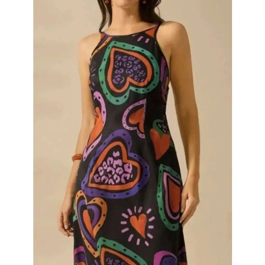 Soft Printed Sleeveless Maxi Dress