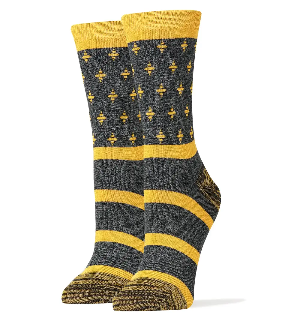 Polished Bamboo Blend Everyday Pattern Crew Socks
