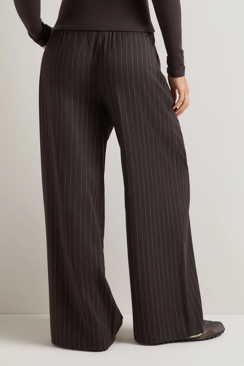 Relaxed Stripe Wide Leg Trousers