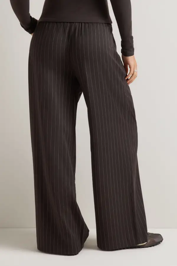 Relaxed Stripe Wide Leg Trousers