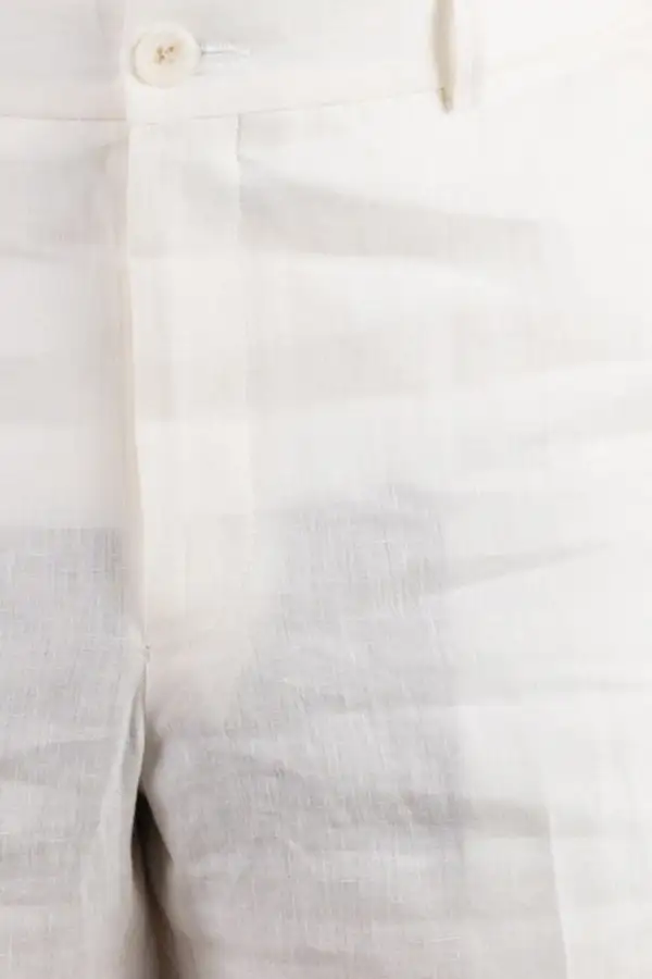 Classic Linen Flat Front Regular Rise Traditional Fit Trousers