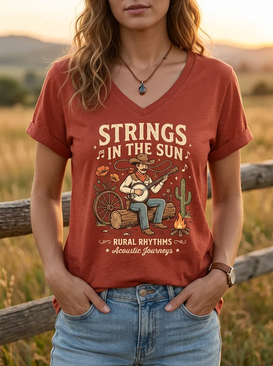 Refined Banjo Women's V-Neck T-Shirt