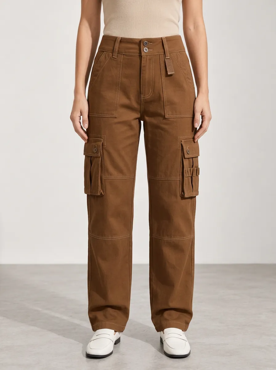 Women's Active Utility Cargo Straight Leg Multi-Pocket Pants