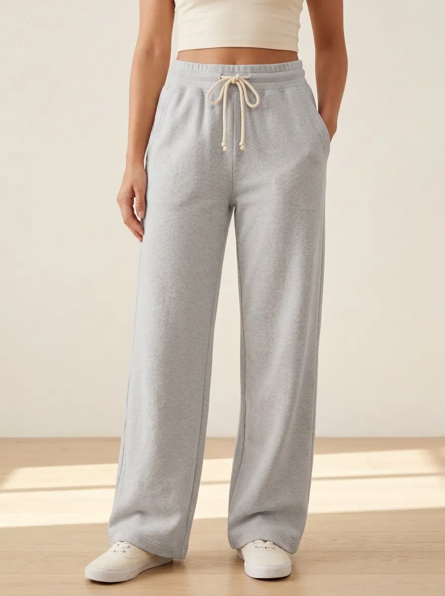 Women's Wide-Leg Drawstring Sport Pants