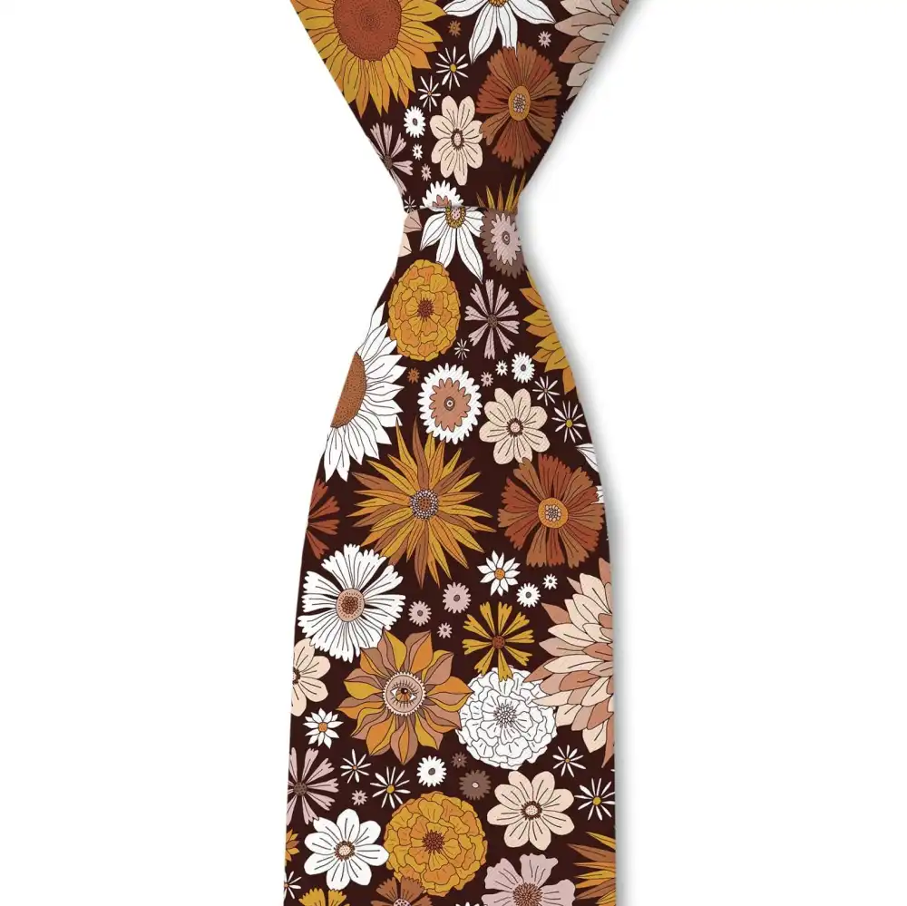 Clean Botanical Floral Pattern Necktie