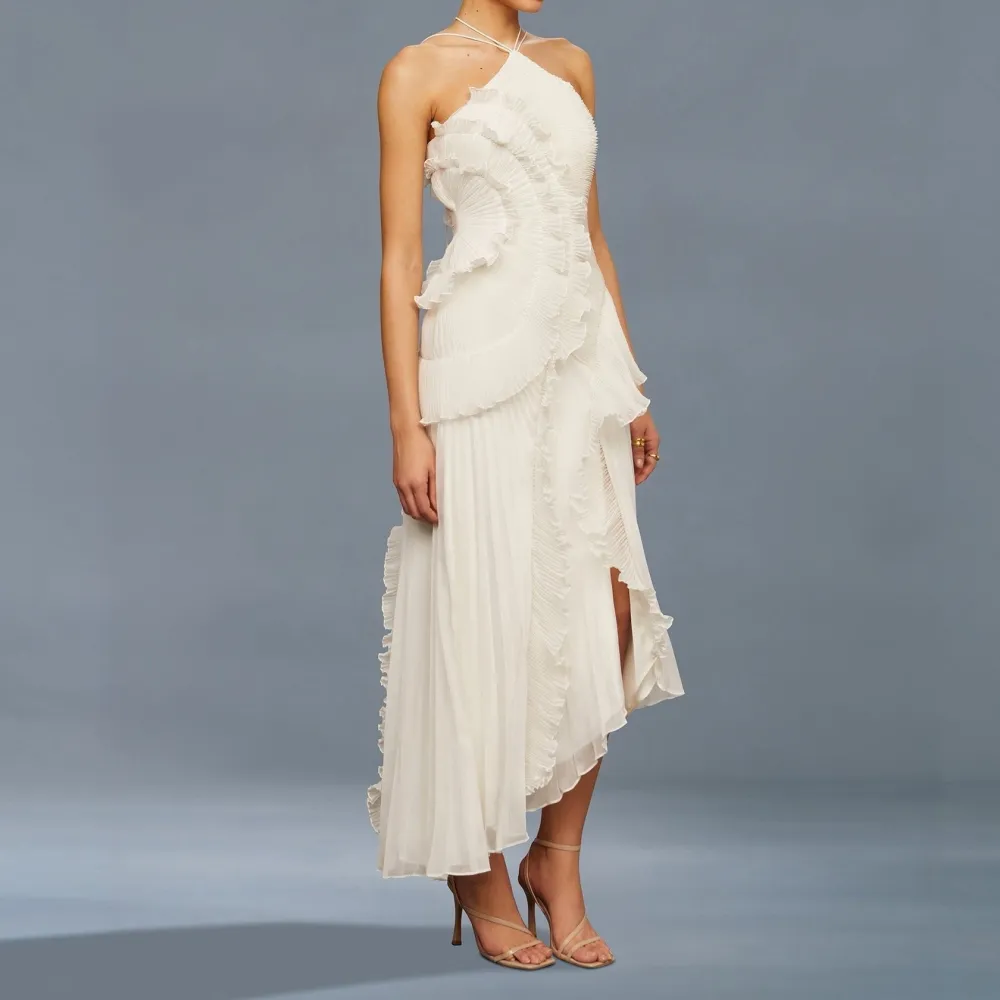 Statement Pleated Midi Dress