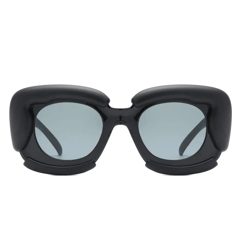 Low Profile Square Geometric Frame Sunglasses