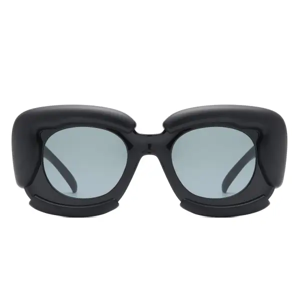 Low Profile Square Geometric Frame Sunglasses