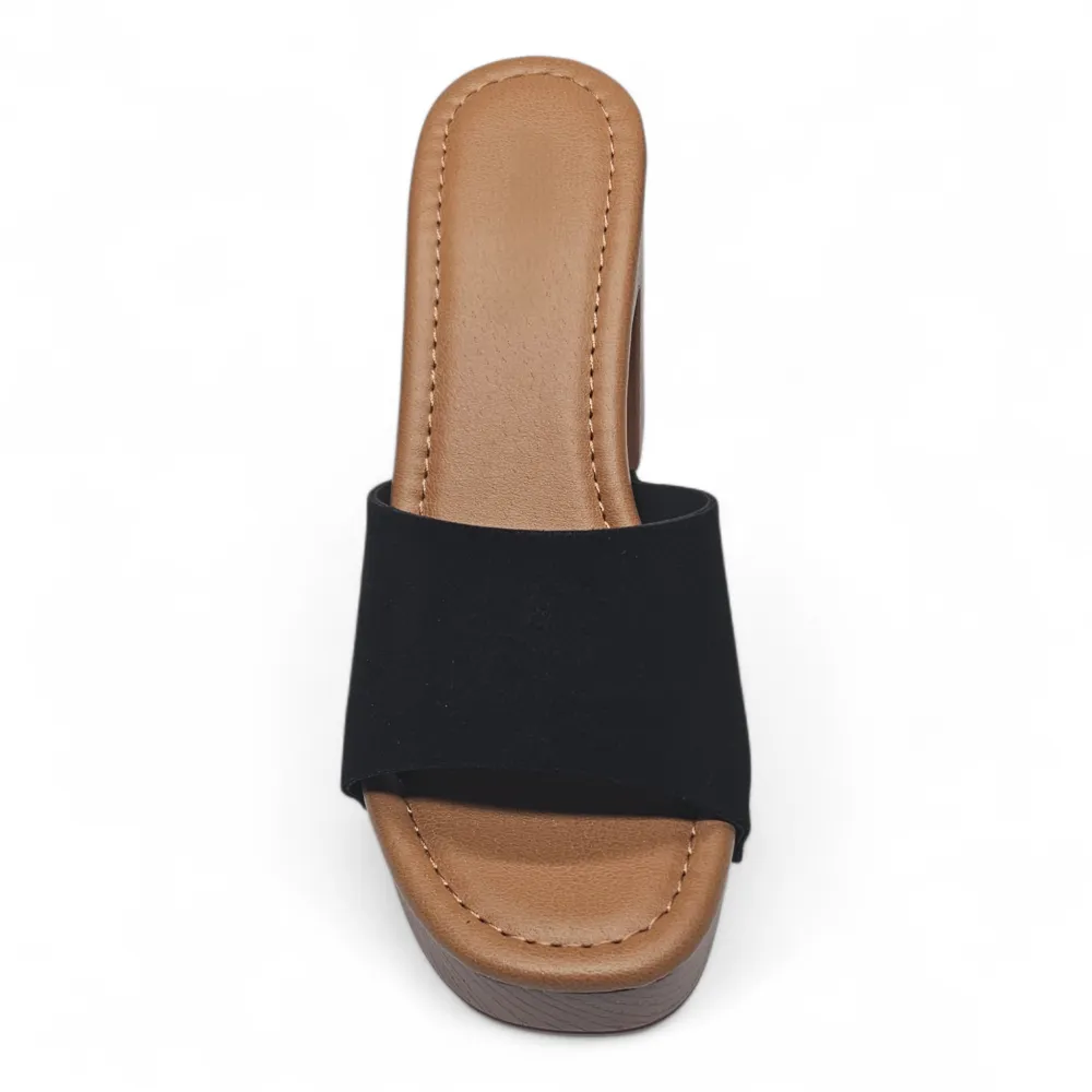 Boho Lightweight Studded Wooden Heel Mule