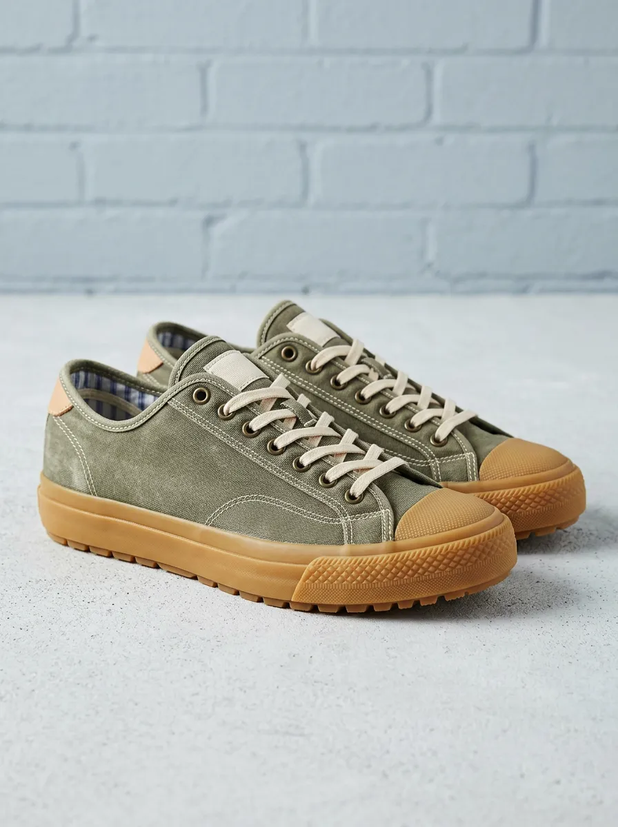 Casual Gum Sole Graphic Sport Look Men's Canvas Shoes