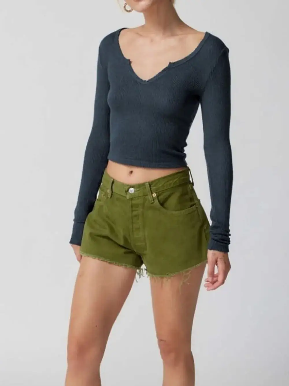 Everyday Notched Long Sleeve T-Shirt
