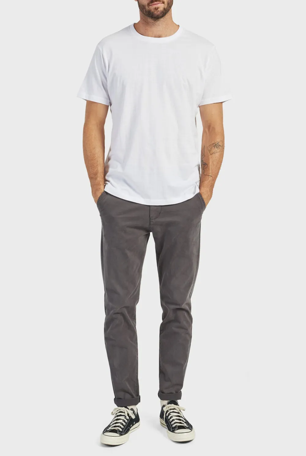 Black Short Sleeve Crew Neck Tee