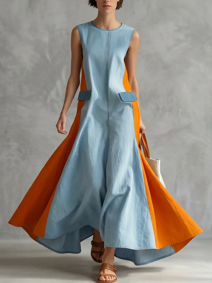 Split Neck Maxi Dress
