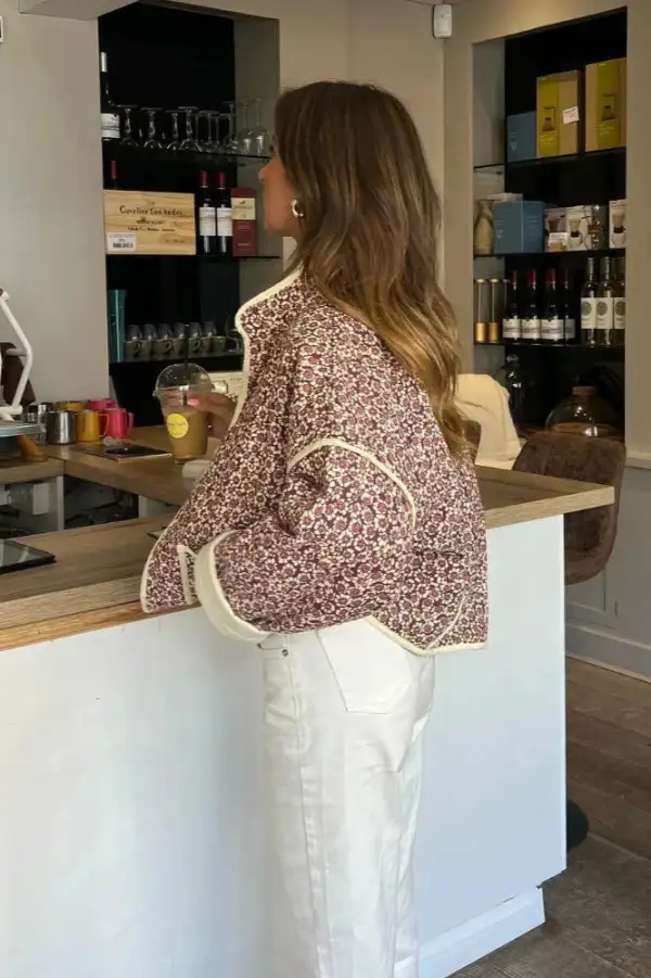 Floral Stand-Collar Vintage Jacket