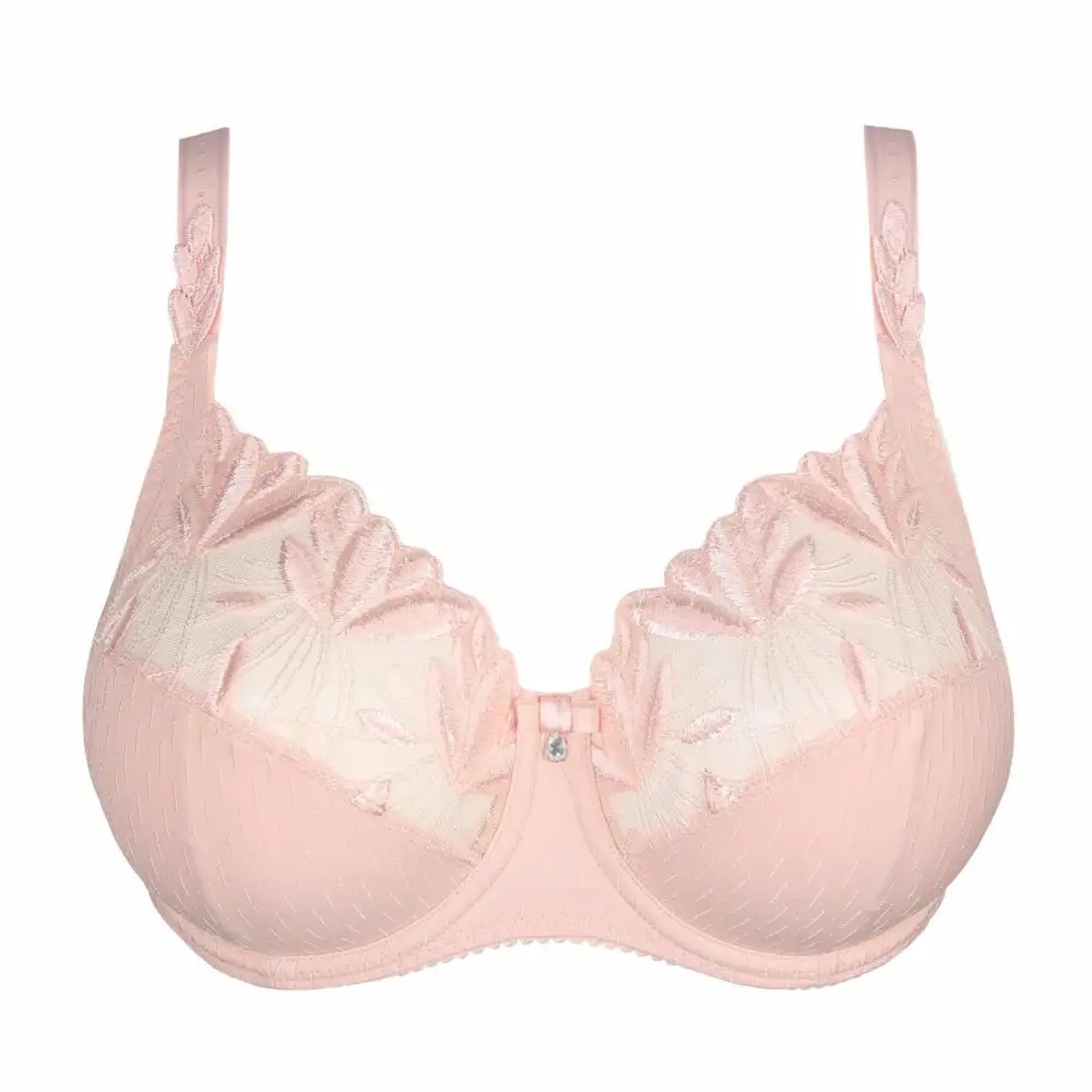 Women's Full Coverage Three-Part Cup Embroidery Shimmer Detail Bra