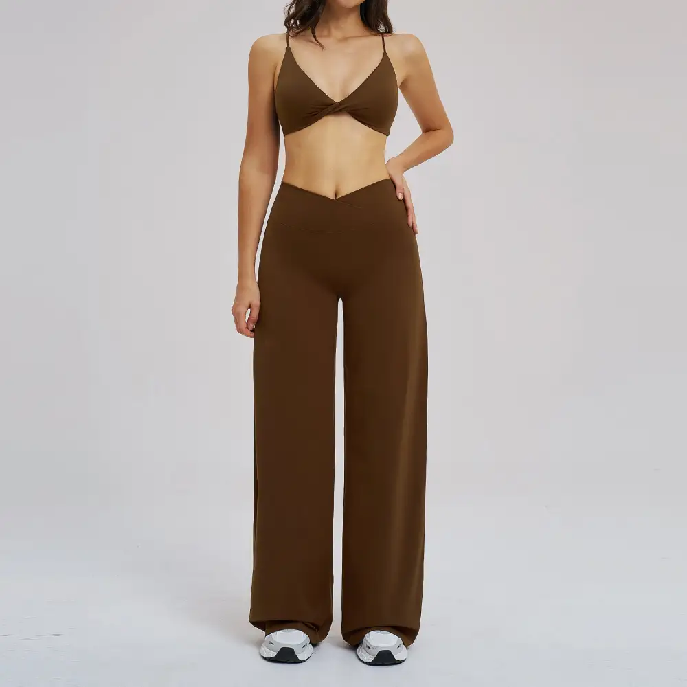 Brushed Backless Bra and Trousers Active Set