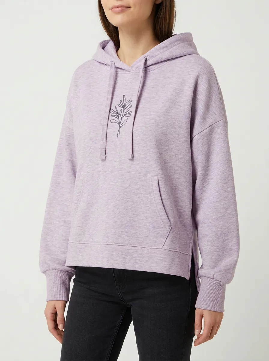Women's Classic Botanical Leaf Minimal Nature Inspired Graphic Hoodie
