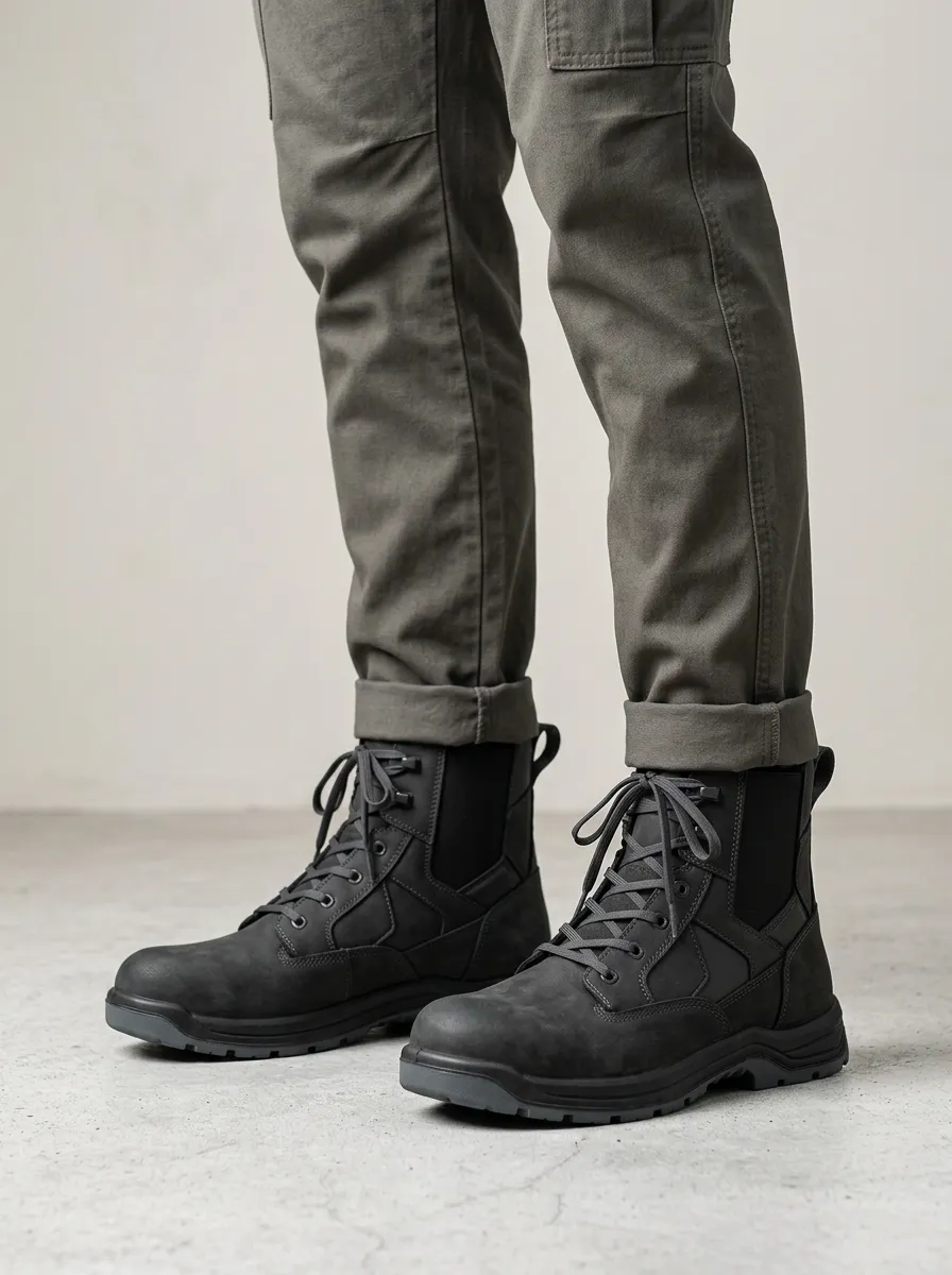 Men's Rugged Style Tactical Matte Work Boots