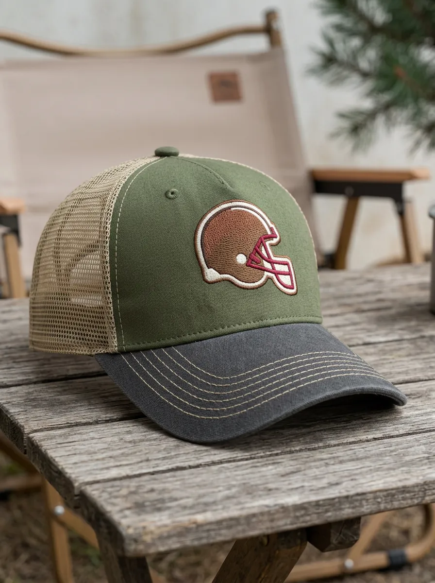 Men's Heritage Football Fan Helmet Embroidered Mesh Trucker Hat