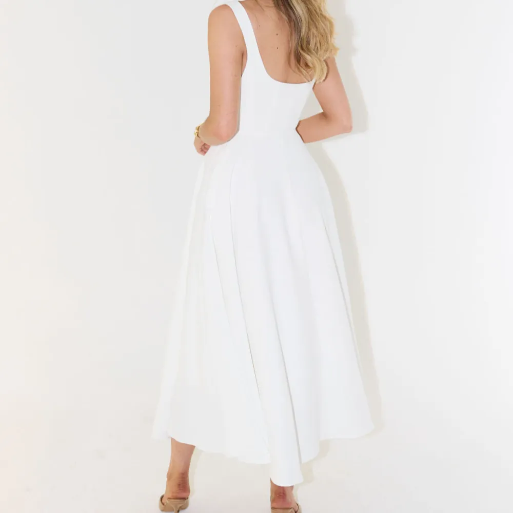 Women's Square-Neck Evening Midi Dress