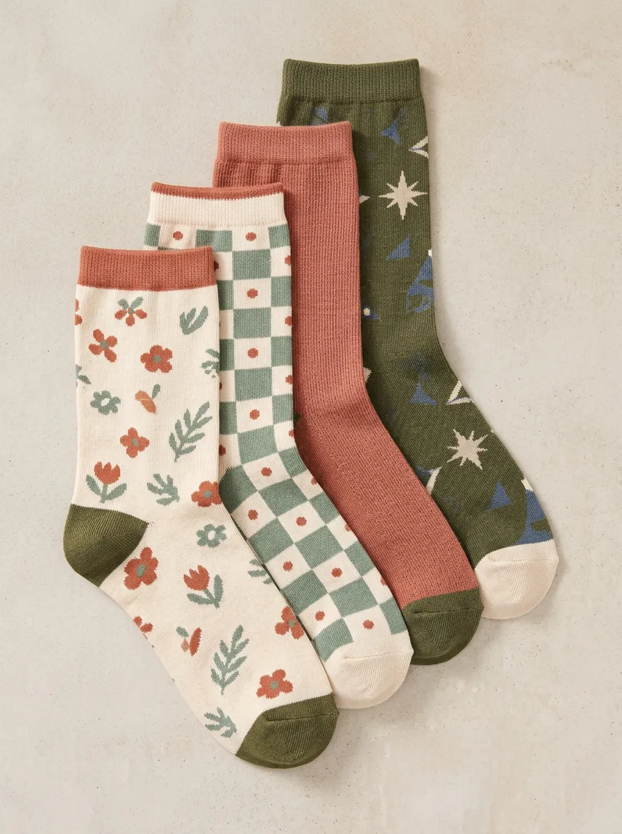 Women's Four Pair Casual Socks