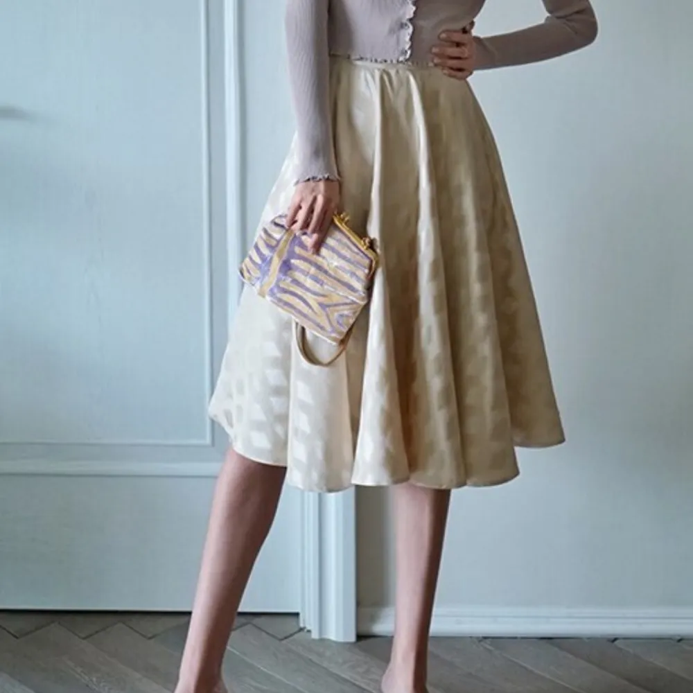 Polished Textured Everyday Casual Polyester Skirt