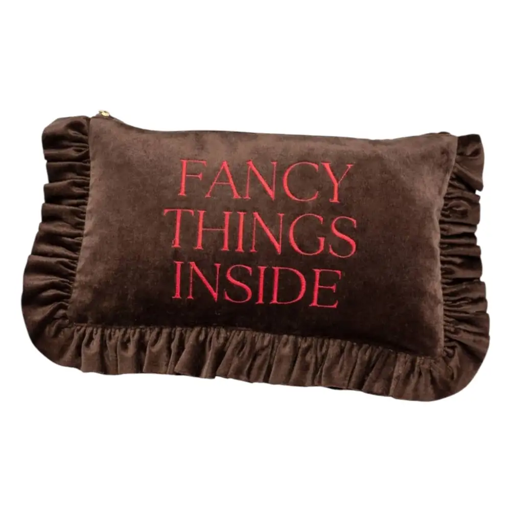Fancy Things Inside Ruffle Velvet Pouch