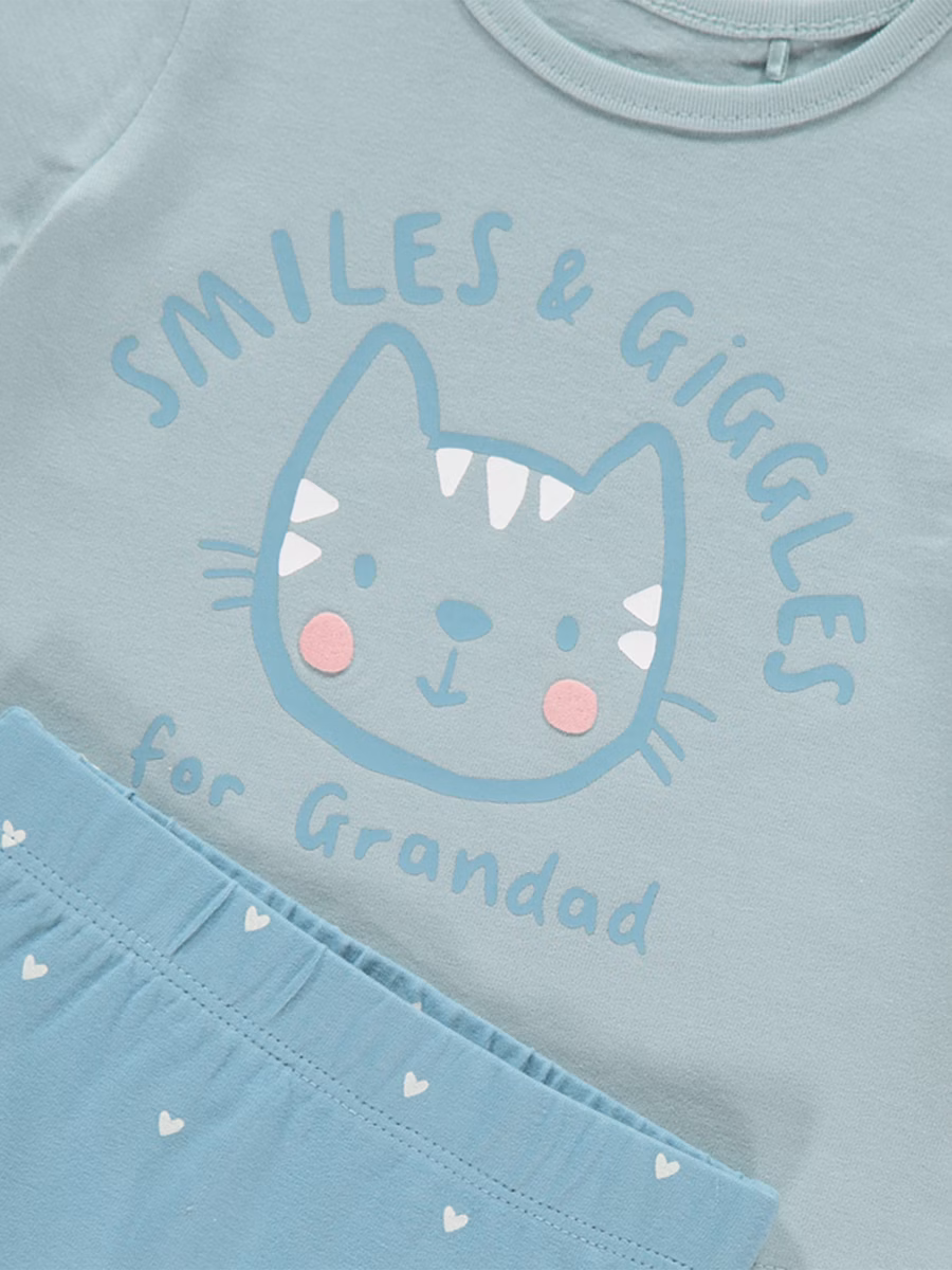 Smiles for Grandad T Shirt and Leggings Outfit detail 1
