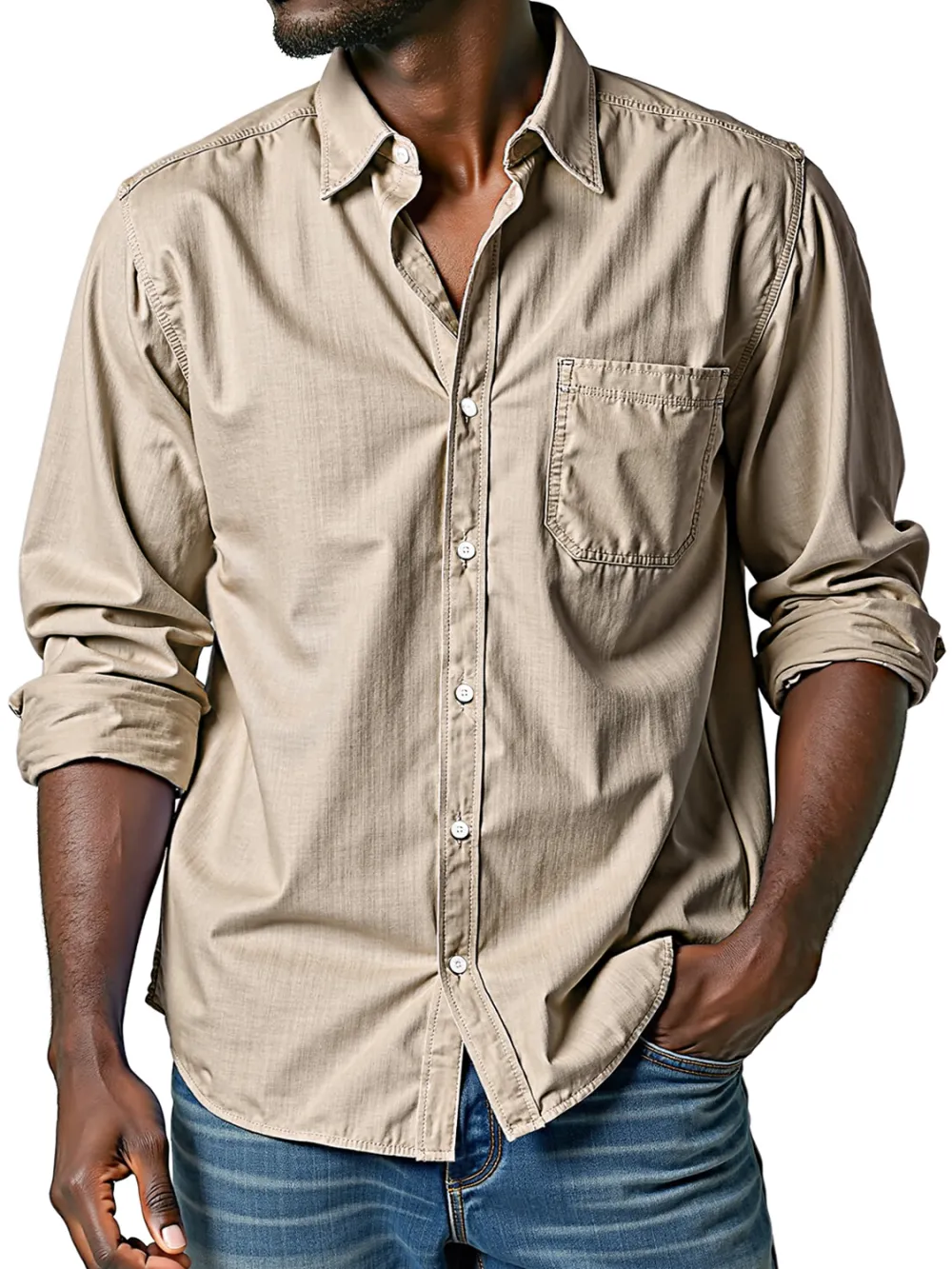 Long Sleeve Camp Collar Shirt