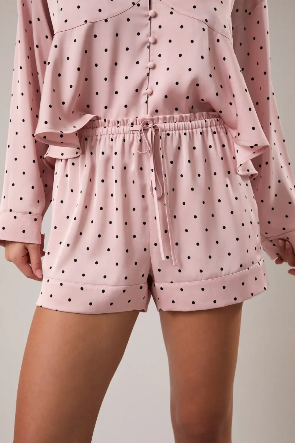 Clean Satin Dot Matching Set