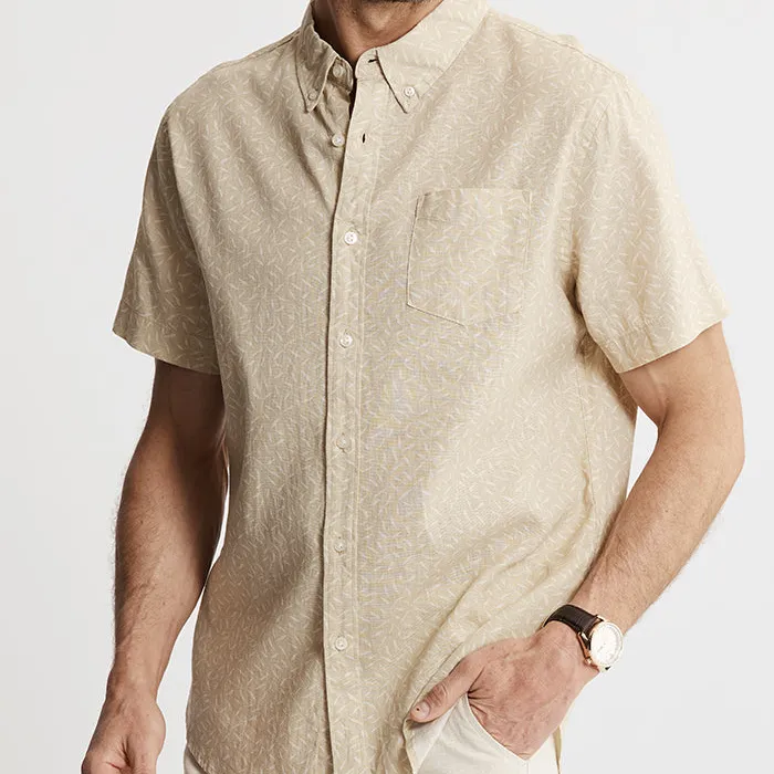 Cotton Linen Blend Short Sleeve Shirt