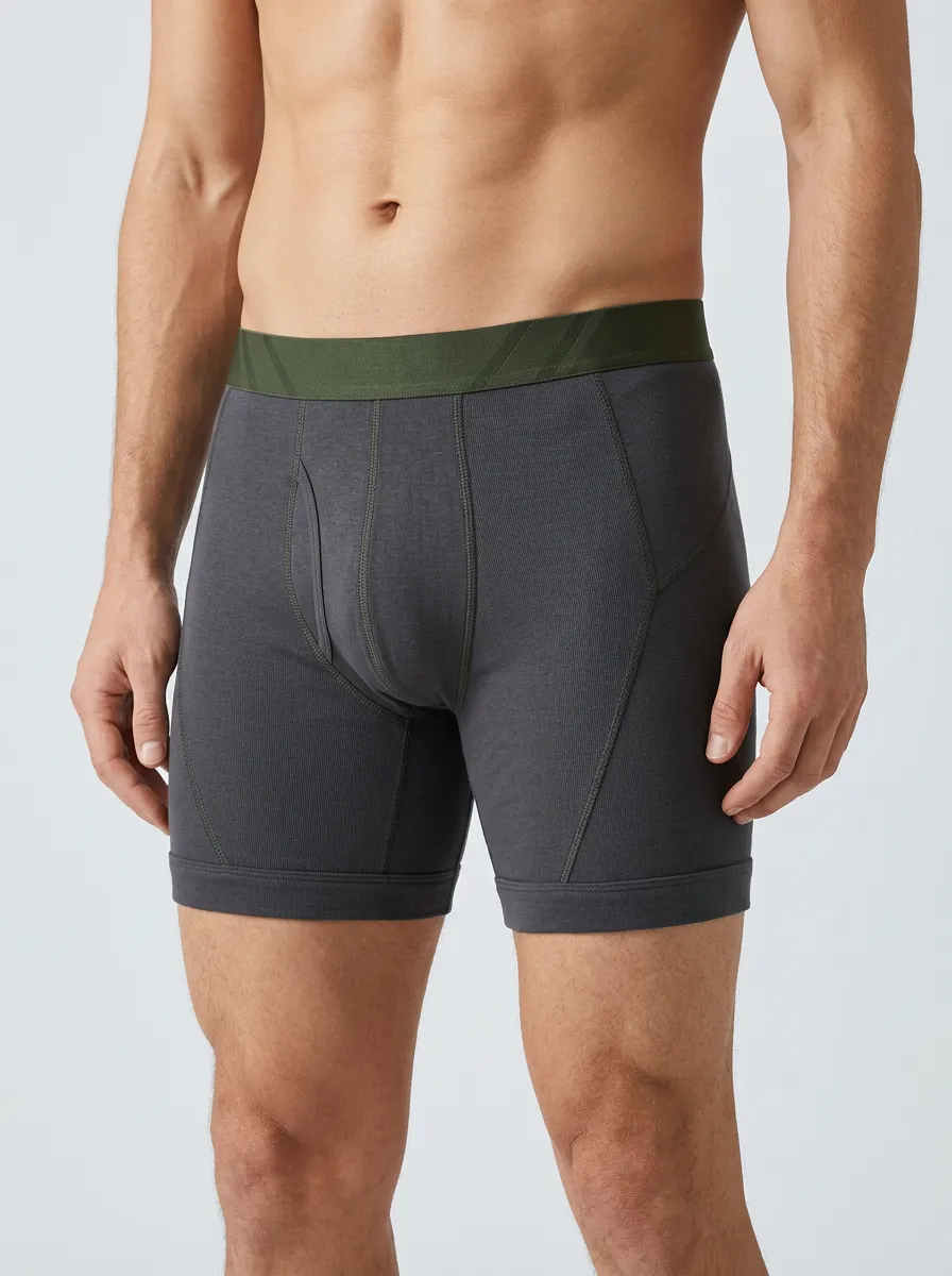 Easy-Wear Performance Athletic Waistband-Detail Design Men's Boxer Briefs