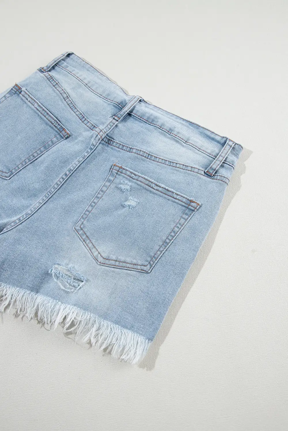 High-Waist Raw-Hem Distressed Ripped Denim Shorts