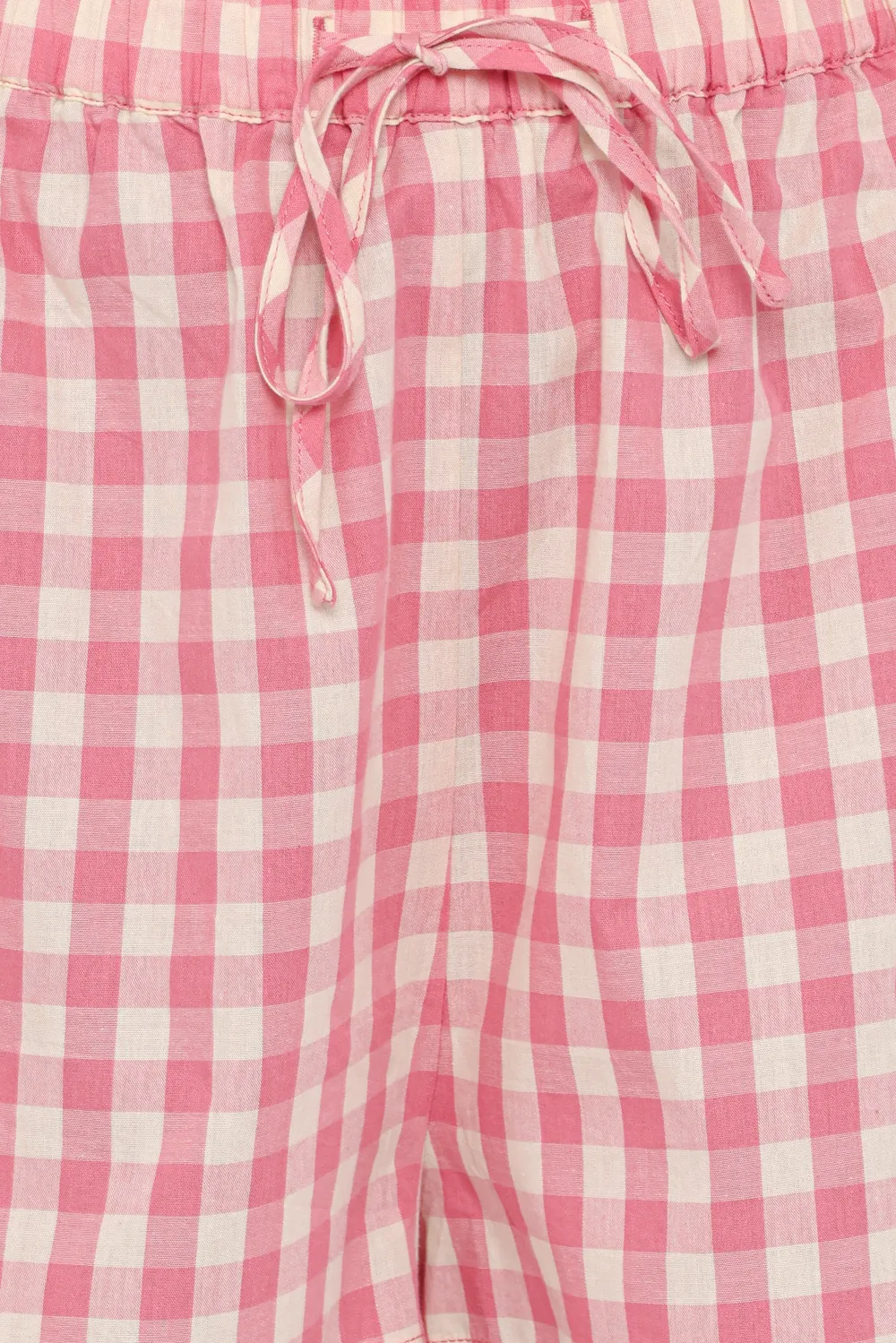 Relaxed Cotton Gingham High Waist Casual Shorts