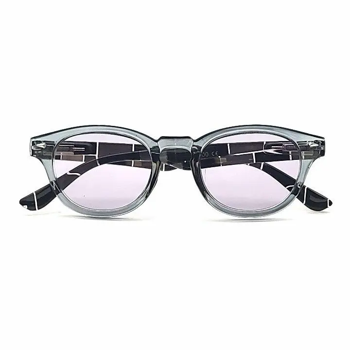 Classic Round Full-Lens Smoke-Lens Reading Sunglasses